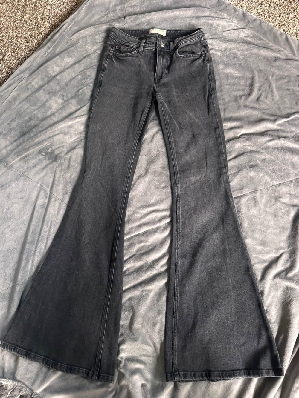 We The Free Washed Black High-Rise Flare Jeans